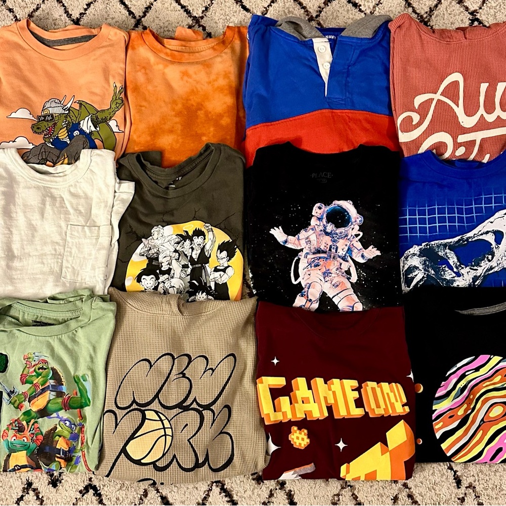 12pc Boys M (8/10) Long Sleeve Tshirt Set, Multiple Brands, Gap, Old Navy, H&M